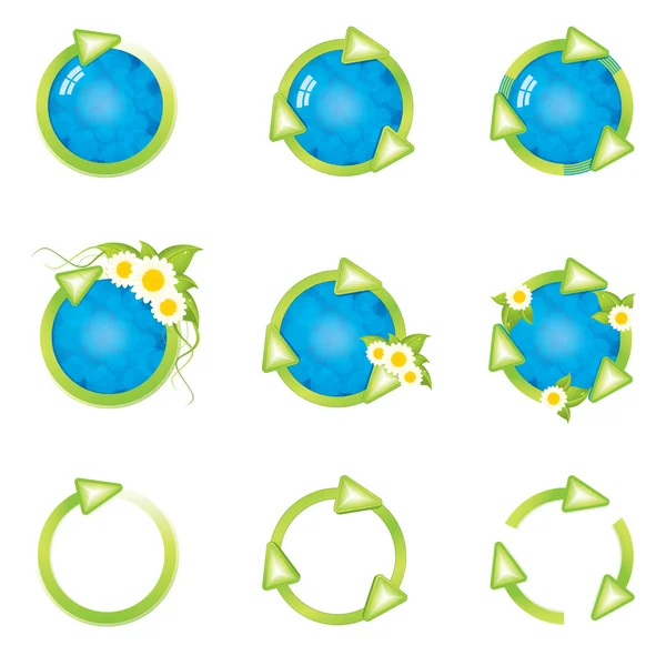 Modern işleyip yeşil Icons set — Stok Vektör