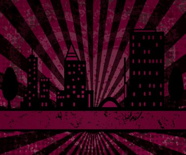 Big City - Grunge styled urban background clipart