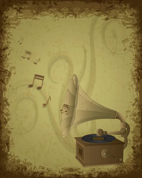 Fond gramophone rétro — Image vectorielle