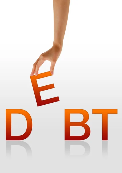 Debt - Hand — Stock Photo, Image