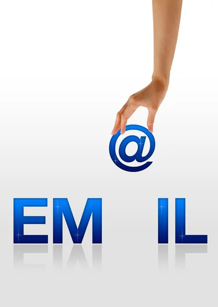Email - Mão — Fotografia de Stock