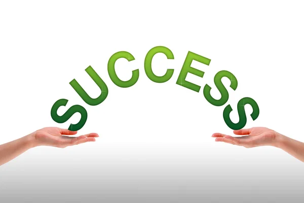 Handen met het woord succes. — Stockfoto