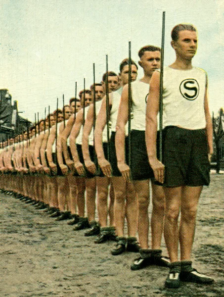 Nazista schutzpolizei beim esporte — Fotografia de Stock