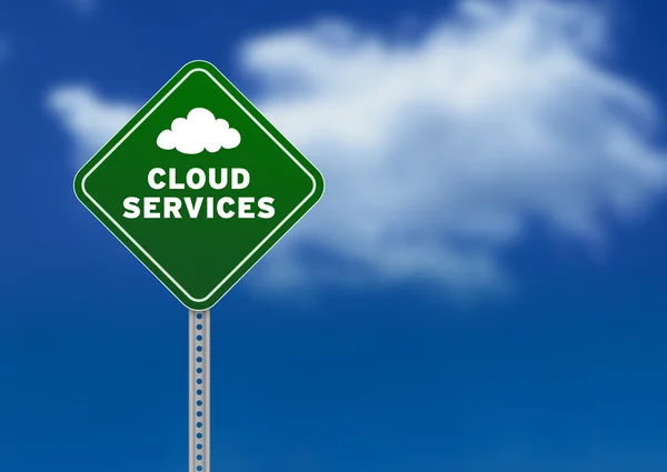 Verkehrsschild für Cloud Services — Stockfoto