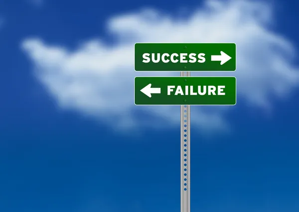 Señal de tráfico de éxito y fracaso — Foto de Stock