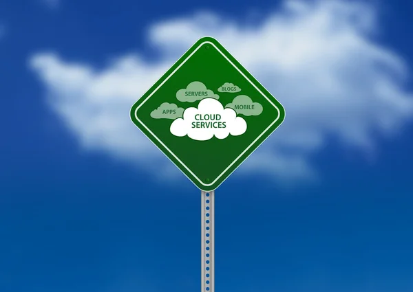 Yol işareti bulut Hizmetleri — Stok fotoğraf