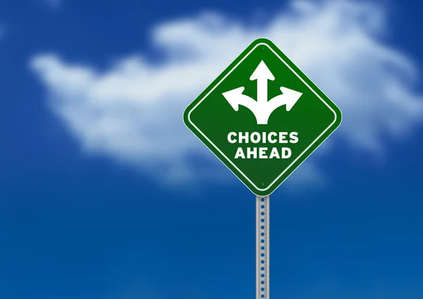 Choices Ahead Road Sign — Stock Photo, Image