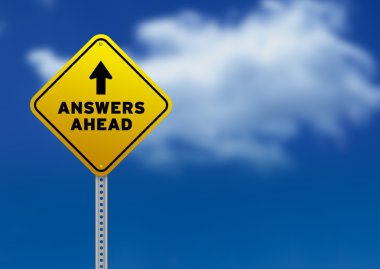 Answers Ahead Road Sign clipart