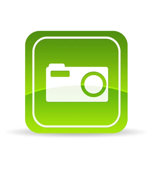 緑のデジタル カメラのアイコン — ストック写真