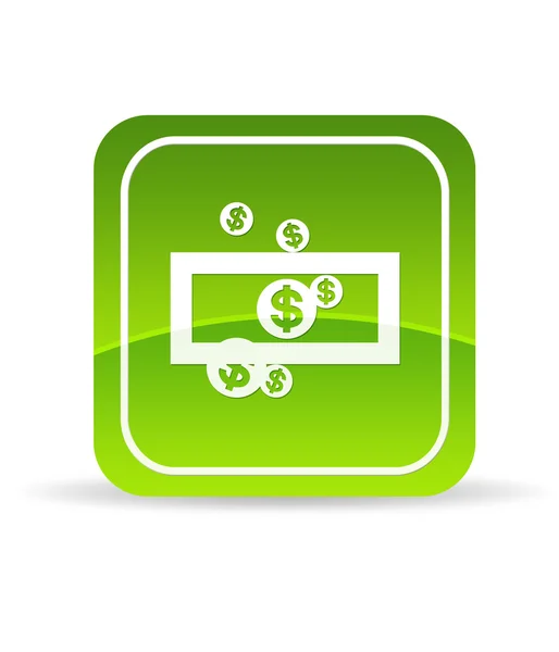 Зеленая икона денег — стоковое фото