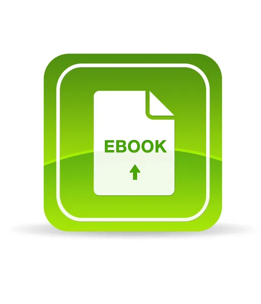 Yeşil ebook belge simgesi — Stok fotoğraf