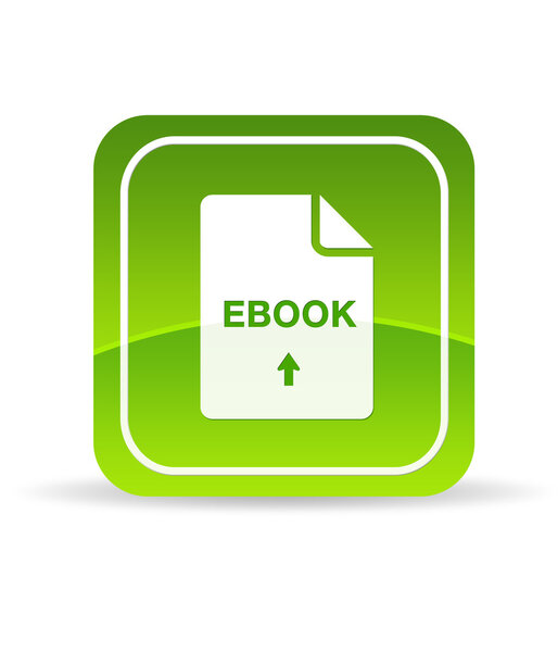 High resolution green ebook icon on white background.