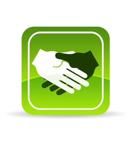 Icono de apretón de manos verde — Foto de Stock