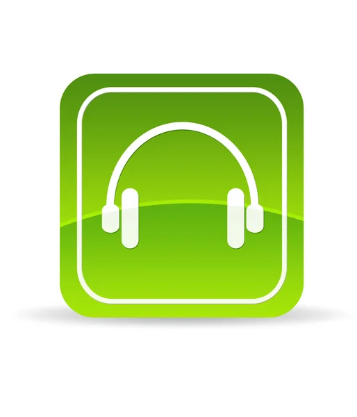 Grünes Kopfhörer-Symbol — Stockfoto