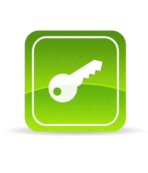 Zielona ikona klucz — Zdjęcie stockowe
