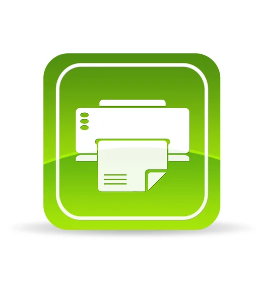 Ícone de impressora verde — Fotografia de Stock