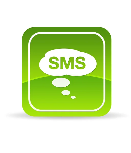 Ícone SMS verde — Fotografia de Stock