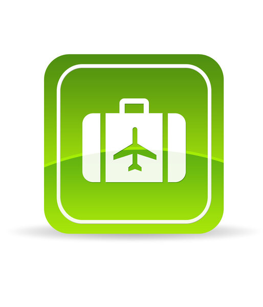 High resolution green travel icon on white background.