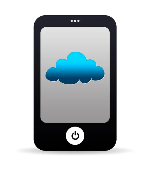 Mobiele telefoon met wolk pictogram — Stockfoto