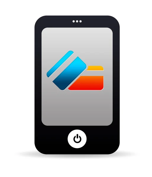 Mobiltelefon med kreditkort ikoner — Stockfoto