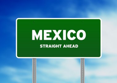 Mexico Straigh Ahead Road Sign clipart