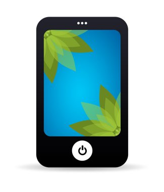 mobiele telefoon met bloem achtergrond