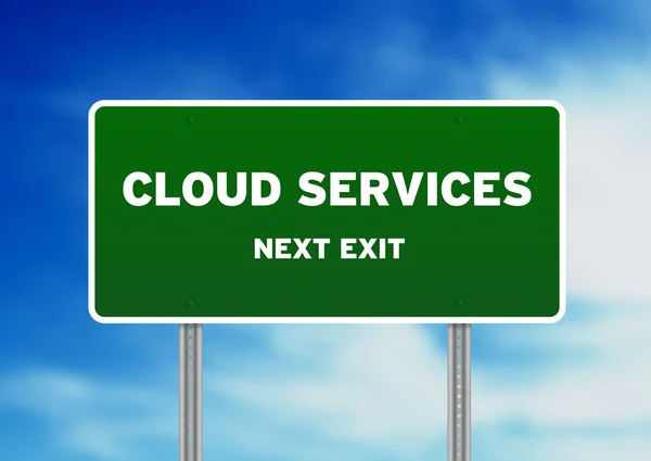 Σύννεφο υπηρεσίες πινακίδα — Φωτογραφία Αρχείου