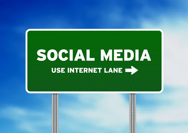 Médias sociaux Street Sign — Photo