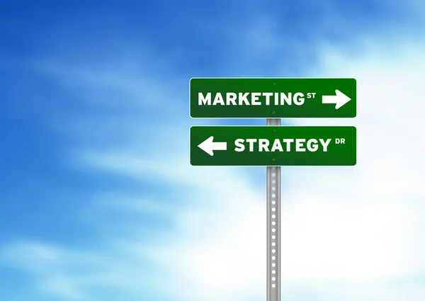 Marketing e estratégia Road Sign — Fotografia de Stock