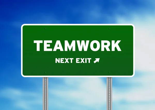 Teamwork Straßenschild — Stockfoto
