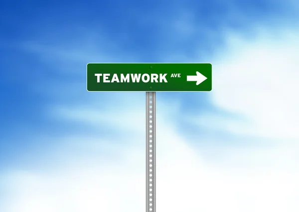 Teamwerk verkeersbord — Stockfoto