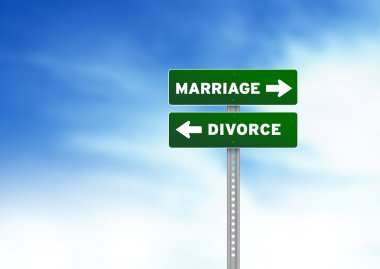 Marriage and Divorce Road Sign clipart