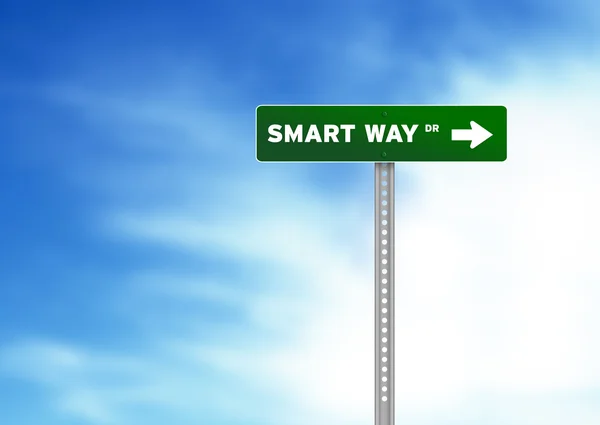 Smart Way sinal de estrada — Fotografia de Stock