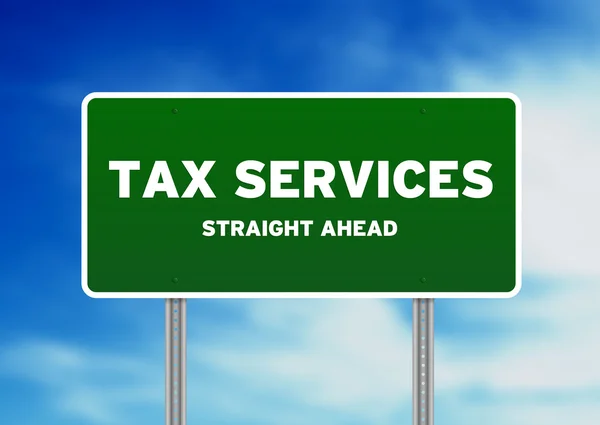 Tax Services Highway Sign — Stock Photo, Image