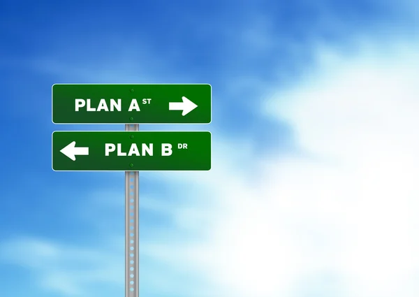 План А и план Б дорожный знак — стоковое фото