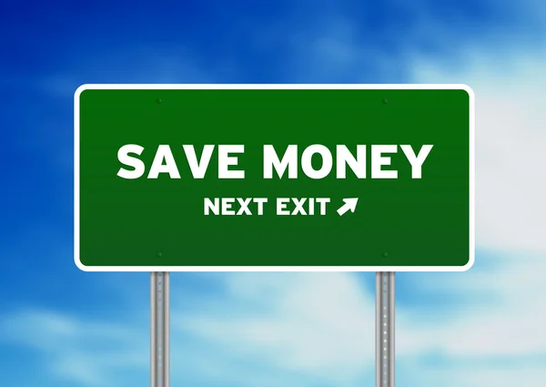 Économisez de l'argent Autoroute signe — Photo