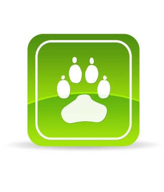 Green Animal Paw Icon clipart