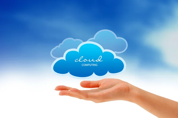 Hand holding a Cloud — Stock Photo, Image