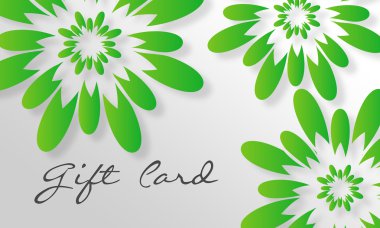 Green Flower Giftcard clipart