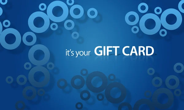 Blaue Objekt-Geschenkkarte — Stockfoto