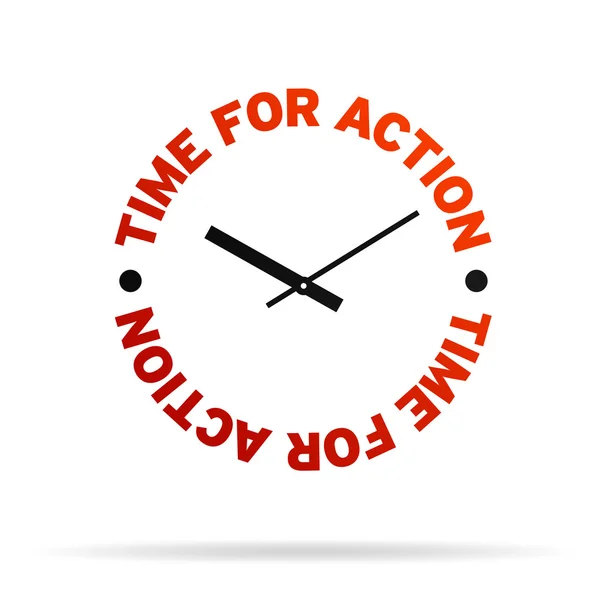 Tijd voor actie klok — Stockfoto