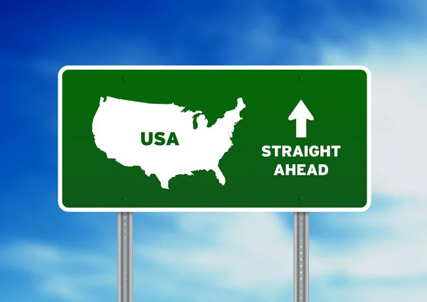 USA zelené dálniční známkou — Stock fotografie