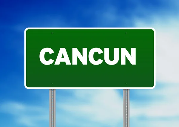 Sinal da estrada de Cancún — Fotografia de Stock