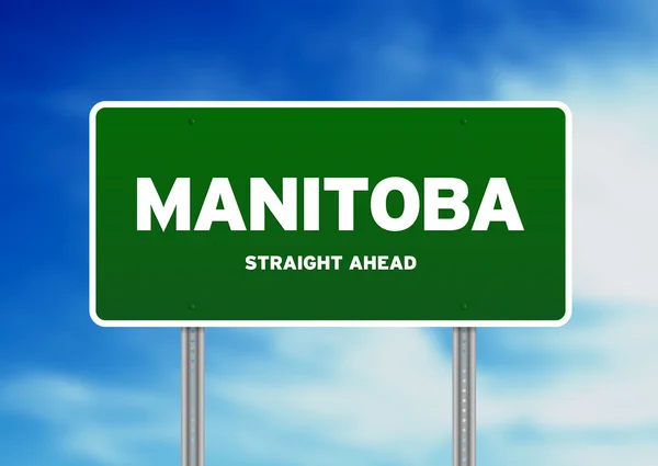Sinal da estrada de Manitoba — Fotografia de Stock