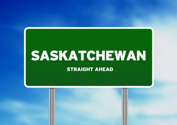 Saskatchewan sinal da estrada — Fotografia de Stock