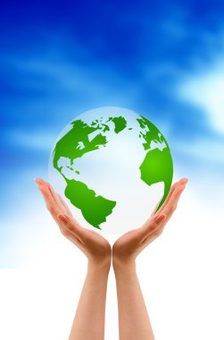 Hands Holding A Globe clipart