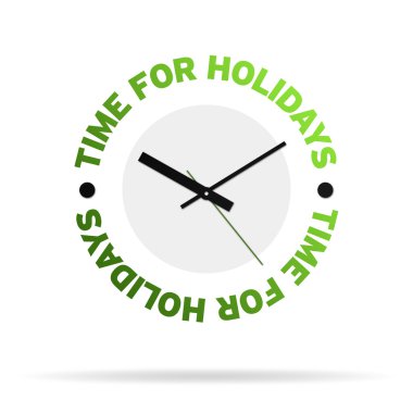 Time For Holidays Clock clipart