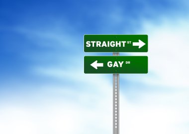 Straight and Gay Road Sign clipart