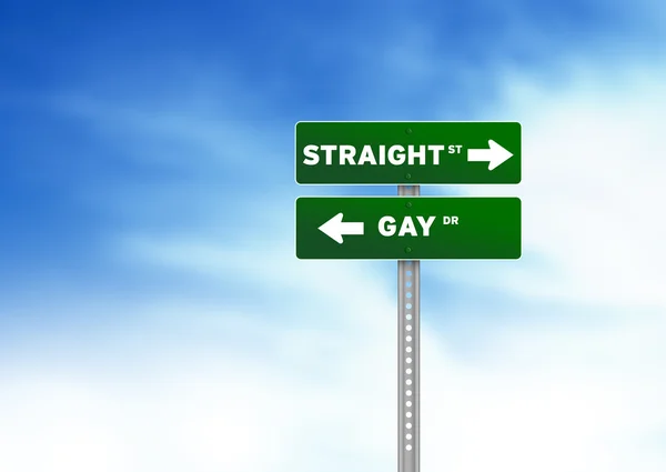 异性恋和同性恋道路标志 — 图库照片