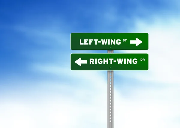 左翼与右翼道路标志 — 图库照片